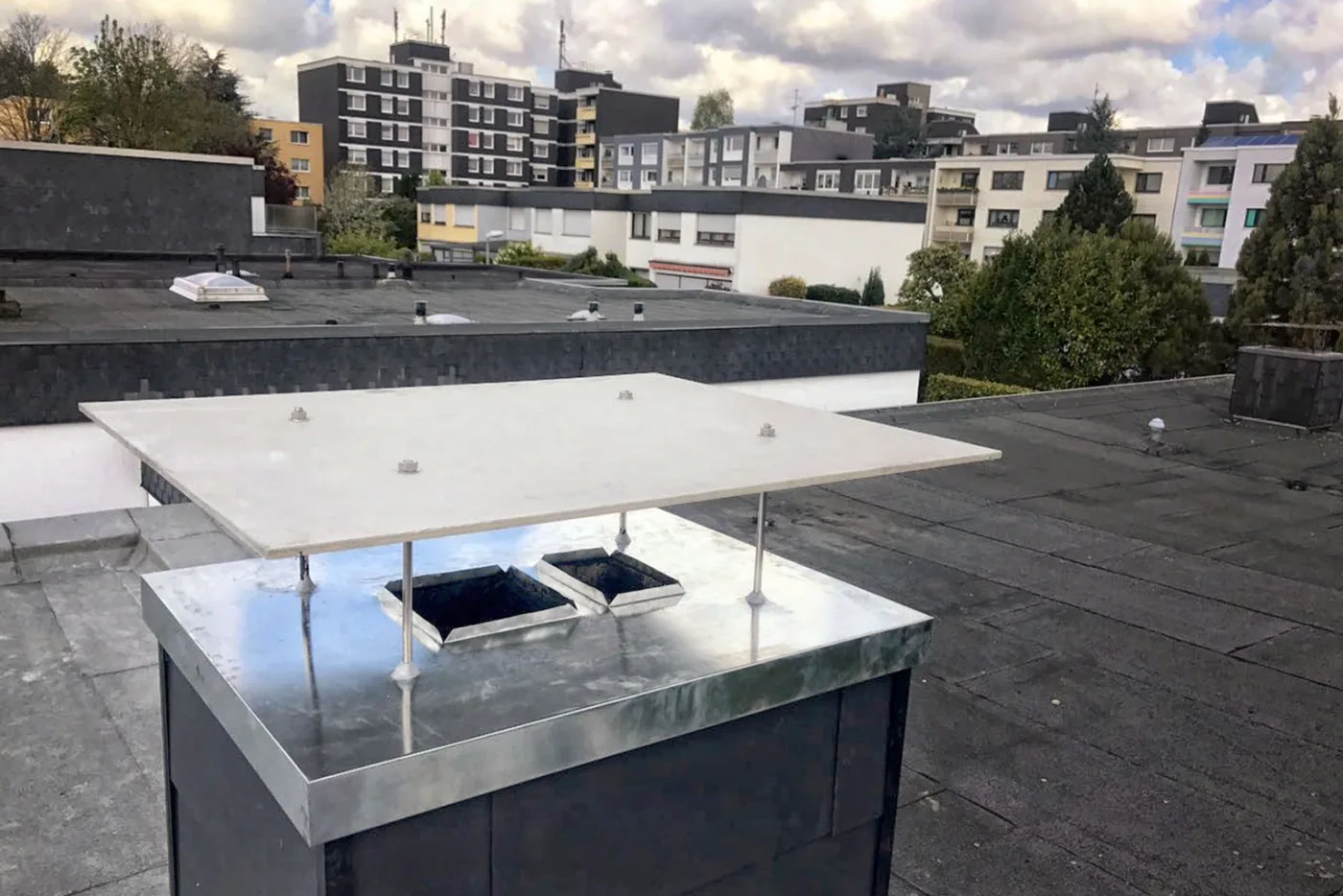 Flachdach Abdichtung Doppelhaus Bochum Süd