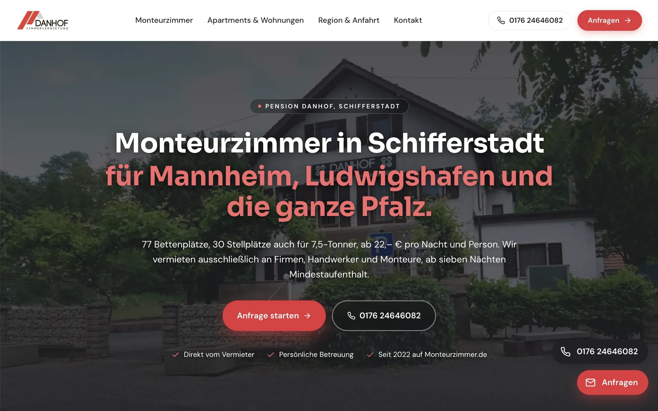 Danhof Zimmervermietung